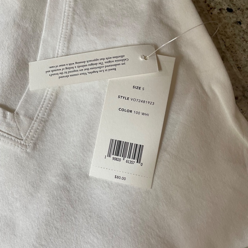 White Little Boy V-Neck T-shirt from Vince - Picture 6 of 14